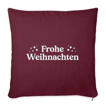 Frohe Weihnachten - Sofakissenbezug 45 x 45 cm - Burgunderrot - Vorne