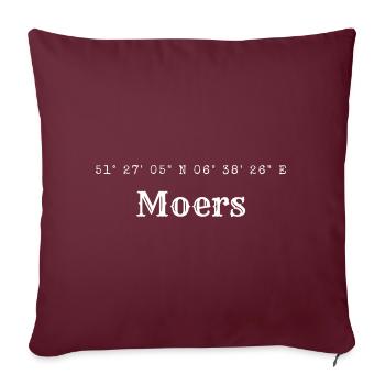Moers Koordinaten - Sofakissenbezug 45 x 45 cm - Burgunderrot - Vorne