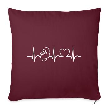 Heart Curve - Pied - Soins des pieds - Pieds - Dicton - Housse de coussin décorative 45 x 45 cm - bordeaux - Devant