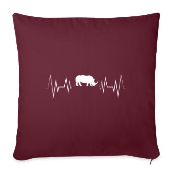 Herzschlag Nashorn Silhouette - Sofakissenbezug 45 x 45 cm - Burgunderrot - Vorne