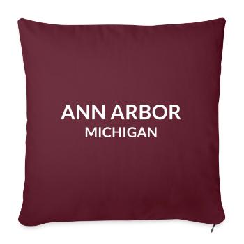 Ann Arbor Michigan États-Unis - Housse de coussin décorative 45 x 45 cm - bordeaux - Devant