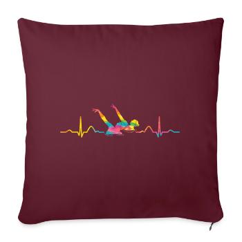Natation artistique par équipe de natation synchronisée - Housse de coussin décorative 45 x 45 cm - bordeaux - Devant