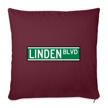 LINDEN BLVD SIGN - Housse de coussin décorative 45 x 45 cm - bordeaux - Devant