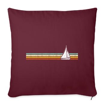Vintage Sailor Sailboat Sea Skipper Sailing Retro - Housse de coussin décorative 45 x 45 cm - bordeaux - Devant