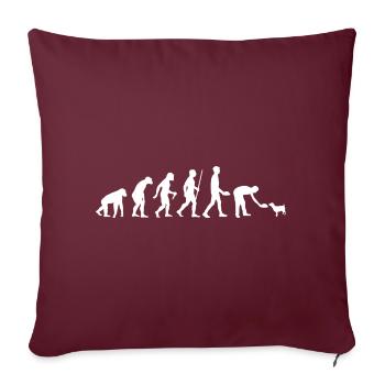 Evolution Chien Propriétaire de chien Propriétaire de chien Alimentation - Housse de coussin décorative 45 x 45 cm - bordeaux - Devant