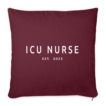 Infirmière de l’USI Est. 2023 Étudiante diplômée en soins infirmiers - Housse de coussin décorative 45 x 45 cm - bordeaux - Devant