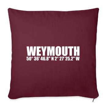Weymouth Koordinaten - Sofakissenbezug 45 x 45 cm - Burgunderrot - Vorne