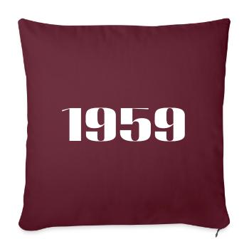 1959 - Cadeau né en 1959 - Housse de coussin décorative 45 x 45 cm - bordeaux - Devant