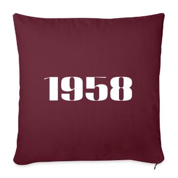 1958 - Cadeau né en 1958 - Housse de coussin décorative 45 x 45 cm - bordeaux - Devant