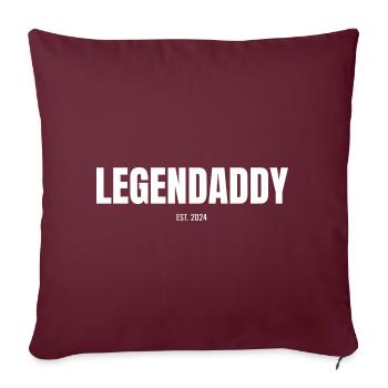 Père Fête des Pères Papa Enfants Famille 2024 Drôle - Housse de coussin décorative 45 x 45 cm - bordeaux - Devant