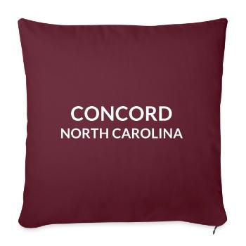 Concord Caroline du Nord États-Unis - Housse de coussin décorative 45 x 45 cm - bordeaux - Devant