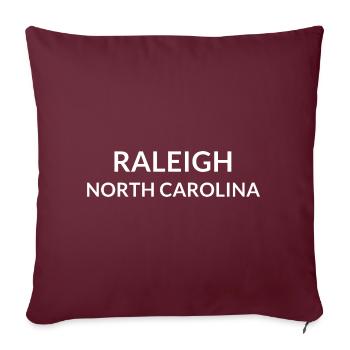 Raleigh, Caroline du Nord, États-Unis - Housse de coussin décorative 45 x 45 cm - bordeaux - Devant