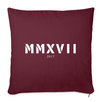 Chiffres romains année de naissance Fabriqué en 2017 - Housse de coussin décorative 45 x 45 cm - bordeaux - Devant
