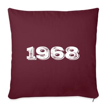 Cadeau d’anniversaire 1968 - 1968 - Housse de coussin décorative 45 x 45 cm - bordeaux - Devant