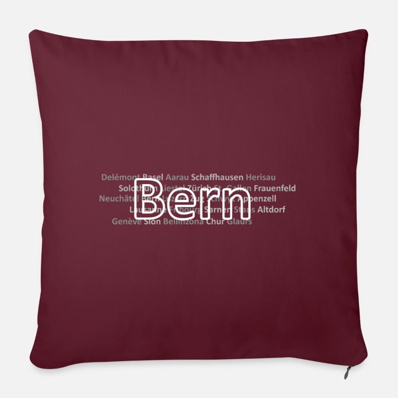 Schweizer Städte Bern - Sofakissenbezug 45 x 45 cm - Burgunderrot