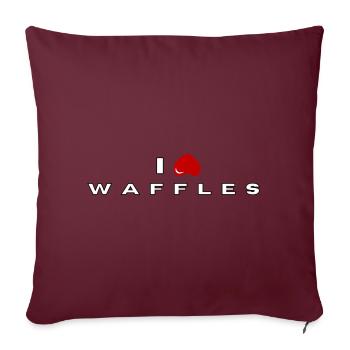 Je déteste les gaufres - Housse de coussin décorative 45 x 45 cm - bordeaux - Devant