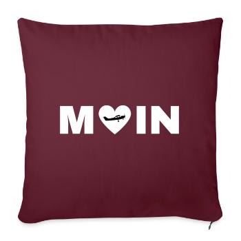BONJOUR - Housse de coussin décorative 45 x 45 cm - bordeaux - Devant