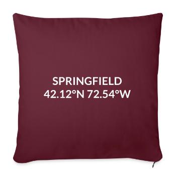 Coordonnées Springfield, Massachusetts, États-Unis - Housse de coussin décorative 45 x 45 cm - bordeaux - Devant