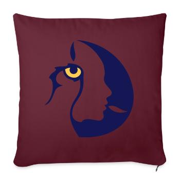 Chamane (œil droit) - Housse de coussin décorative 45 x 45 cm - bordeaux - Devant