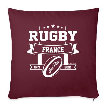 Rugby FRANCE Supporters - En Réalité Augmentée - Housse de coussin décorative 45 x 45 cm - bordeaux - Devant