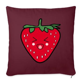 Sommer Erdbeere Design Geschenk Kawaii - Sofakissenbezug 45 x 45 cm - Burgunderrot - Vorne