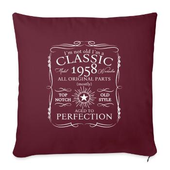 Classique Novembre 1958 Cadeau du 64e anniversaire - Housse de coussin décorative 45 x 45 cm - bordeaux - Devant