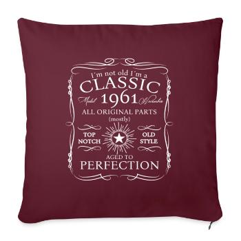 Classique Novembre 1961 61e anniversaire Cadeau - Housse de coussin décorative 45 x 45 cm - bordeaux - Devant