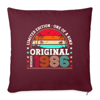 Original novembre 1986 Cadeau du 36e anniversaire - Housse de coussin décorative 45 x 45 cm - bordeaux - Devant