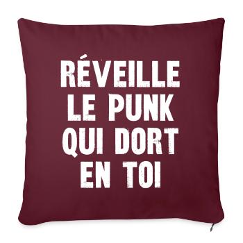 réveille le punk qui dort en toi - Housse de coussin décorative 45 x 45 cm - bordeaux - Devant