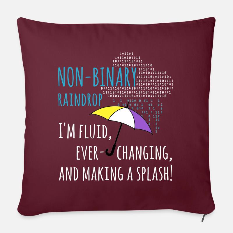 Nicht binäre Regentropfen non-binary PRIDE LGBT - Sofakissenbezug 45 x 45 cm - Burgunderrot
