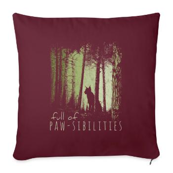 Plein de Pawsibilities ! Lynx Silhouette Wildcat - Housse de coussin décorative 45 x 45 cm - bordeaux - Devant