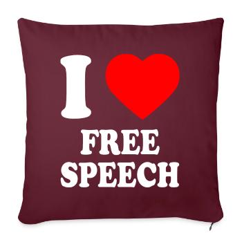 i love free speech - Sofakissenbezug 45 x 45 cm - Burgunderrot - Vorne
