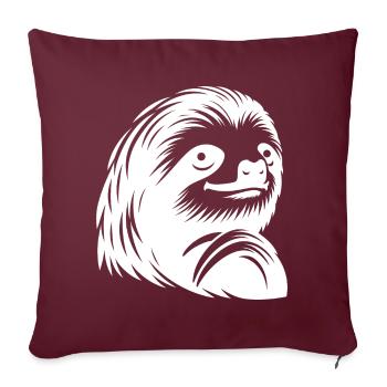 Révérencieux paresseux visage portrait silhouette - Housse de coussin décorative 45 x 45 cm - bordeaux - Devant