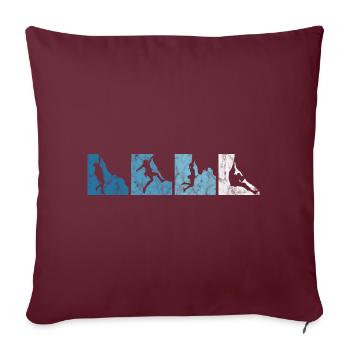 Bouldern Berg Klettern Geschenk Bergsteigen Retro - Sofakissenbezug 45 x 45 cm - Burgunderrot - Vorne