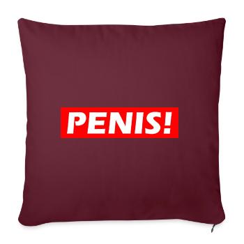 Penis - Sofakissenbezug 45 x 45 cm - Burgunderrot - Vorne