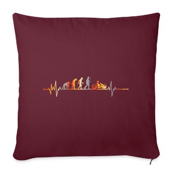 Heartbeat Handbike - Sofa pillowcase 17,3'' x 17,3'' (45 x 45 cm) - burgundy - Front