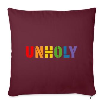 Chemise arc-en-ciel LGBT UNHOLY LGBT lgbtqi queer - Housse de coussin décorative 45 x 45 cm - bordeaux - Devant
