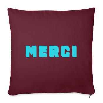 MAÎTRESSE. MAITRE. MERCI. MERCI MAÎTRESSE. MAITRE - Housse de coussin décorative 45 x 45 cm - bordeaux - Devant