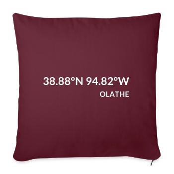 Olathe Kansas USA Koordinaten - Sofakissenbezug 45 x 45 cm - Burgunderrot - Vorne