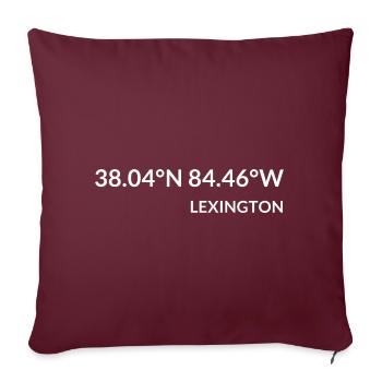 Coordonnées de Lexington, Kentucky, États-Unis - Housse de coussin décorative 45 x 45 cm - bordeaux - Devant