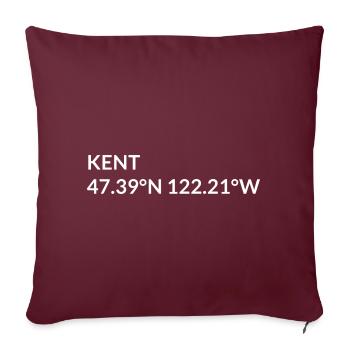 Coordonnées Kent Washington USA - Housse de coussin décorative 45 x 45 cm - bordeaux - Devant