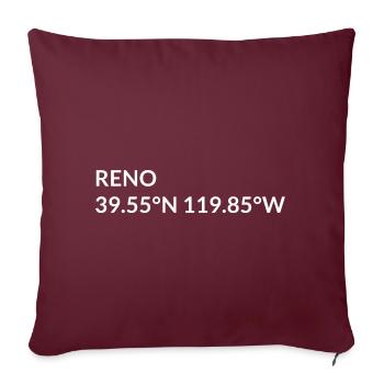 Reno Nevada USA Koordinaten - Sofakissenbezug 45 x 45 cm - Burgunderrot - Vorne