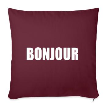 Bonjour - Housse de coussin décorative 45 x 45 cm - bordeaux - Devant