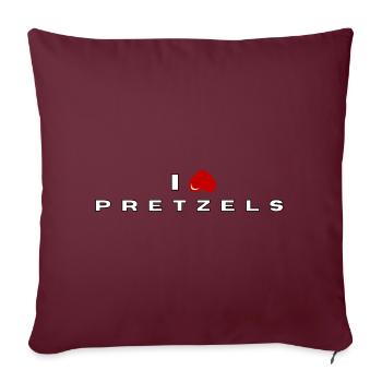 Je déteste les bretzels - Housse de coussin décorative 45 x 45 cm - bordeaux - Devant
