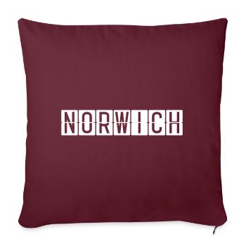 Norwich Flughafentafel - Sofakissenbezug 45 x 45 cm - Burgunderrot - Vorne