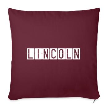 Panneau de l’aéroport de Lincoln - Housse de coussin décorative 45 x 45 cm - bordeaux - Devant