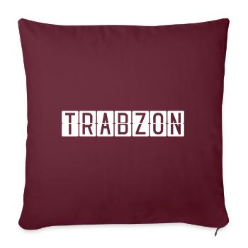 Panneau de l’aéroport de Trabzon - Housse de coussin décorative 45 x 45 cm - bordeaux - Devant