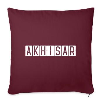Panneau de l’aéroport d’Akhisar - Housse de coussin décorative 45 x 45 cm - bordeaux - Devant