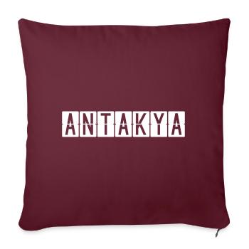 Panneau de l’aéroport d’Antakya - Housse de coussin décorative 45 x 45 cm - bordeaux - Devant