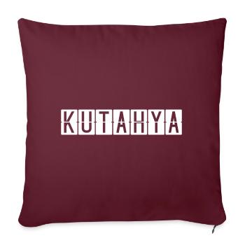 Panneau de l’aéroport de Kütahya - Housse de coussin décorative 45 x 45 cm - bordeaux - Devant